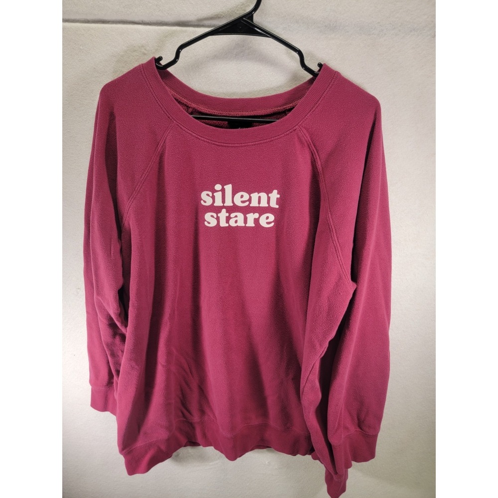 TORRID "Silent Stare" Raglan Sweatshirt Top‎ Magenta Women's Sz 2 2X Punk Goth
